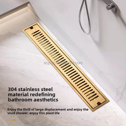 Linear Floor Drain - Brushed Gold - 304