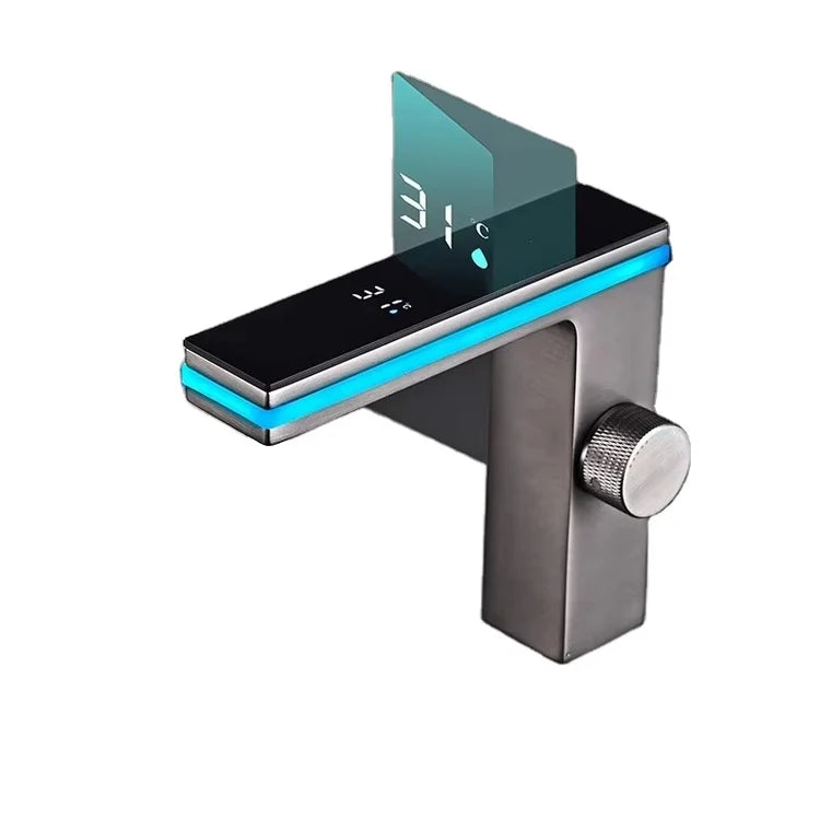 LED Intelligent Basin Faucet with Digital Temperature Display Panel