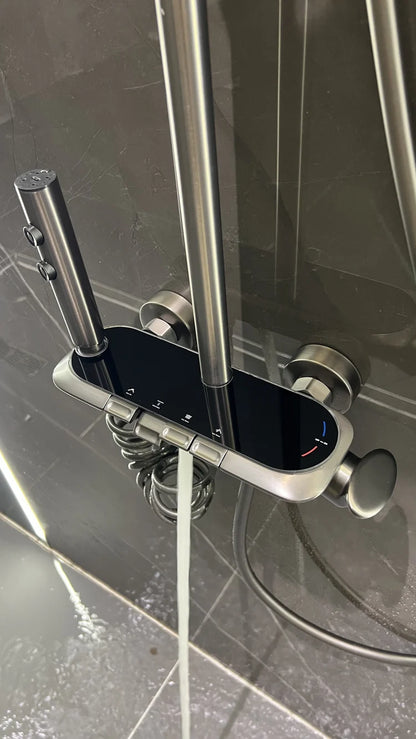AquaBlade Pro – Triple Handle Luxury Shower System (Gun Grey)