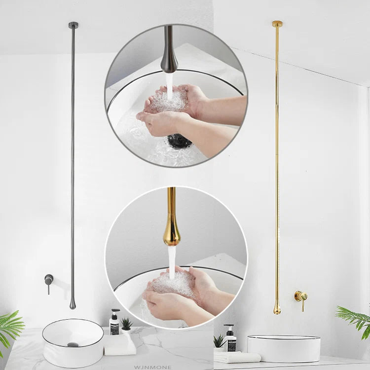 Luxury Ceiling Drop Brass Basin Faucet