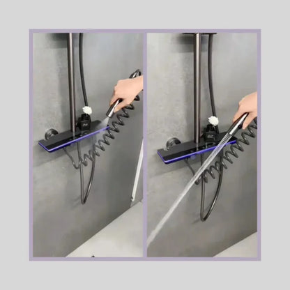 🚿 Luxury Glass-Touch Thermostatic Shower Set with LED Accent