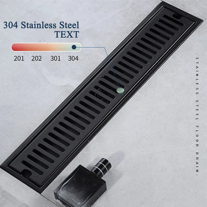 Linear Floor Drain - Matt Black - 304