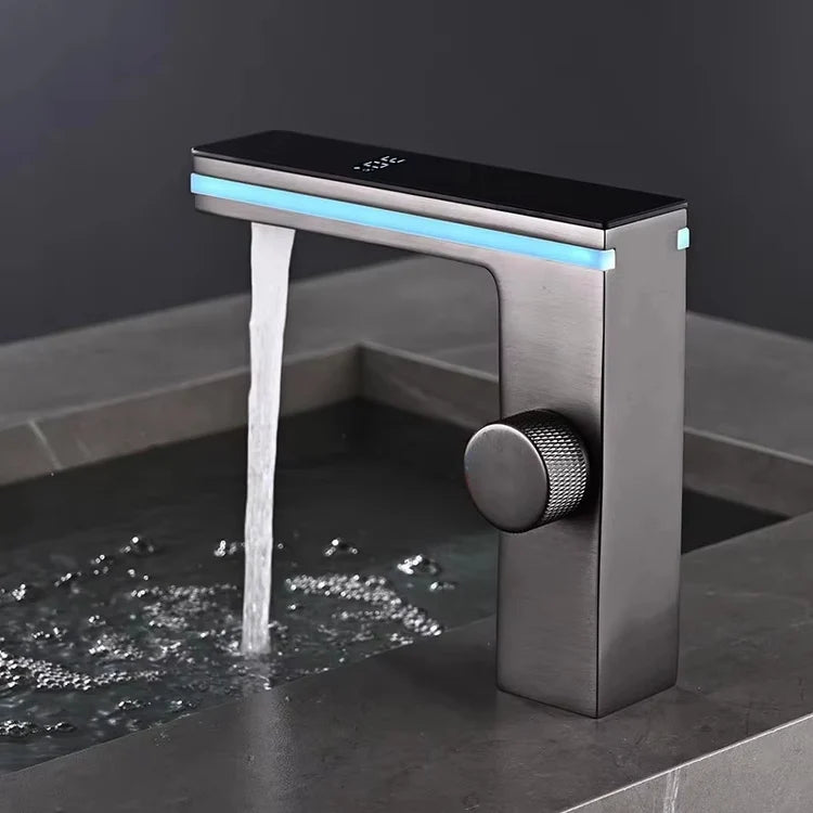 LED Intelligent Basin Faucet with Digital Temperature Display Panel