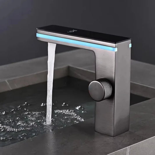 LED Intelligent Basin Faucet with Digital Temperature Display Panel