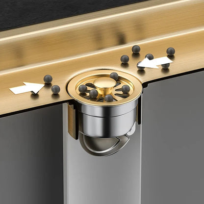 Linear Floor Drain - Brushed Gold - 304