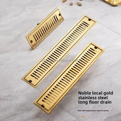 Linear Floor Drain - Brushed Gold - 304
