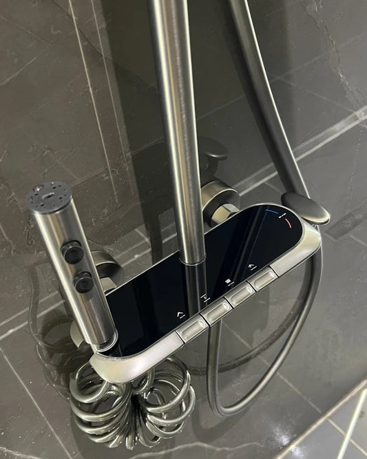 AquaBlade Pro – Triple Handle Luxury Shower System (Gun Grey)