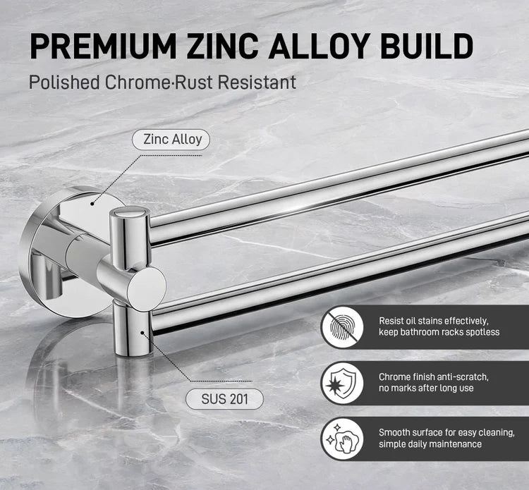 Double Arm Towel Stand – Wall Mounted