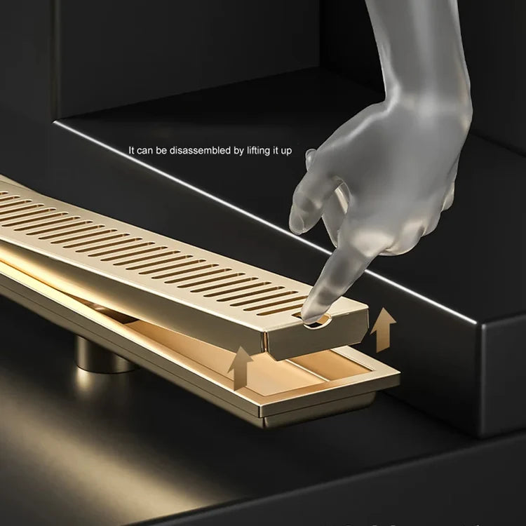 Linear Floor Drain - Brushed Gold - 304