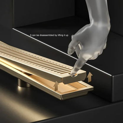 Linear Floor Drain - Brushed Gold - 304