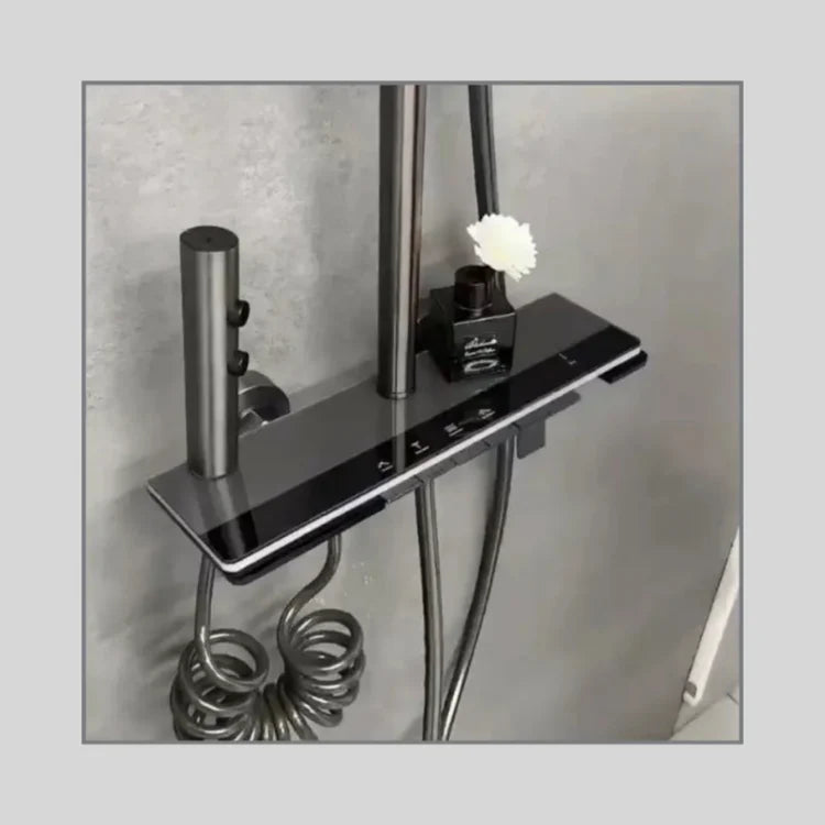 🚿 Luxury Glass-Touch Thermostatic Shower Set with LED Accent