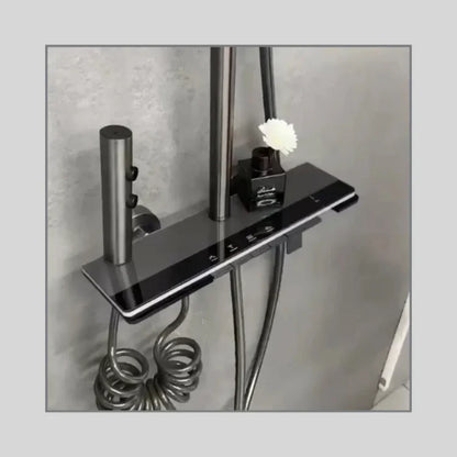 🚿 Luxury Glass-Touch Thermostatic Shower Set with LED Accent
