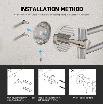 Double Arm Towel Stand – Wall Mounted