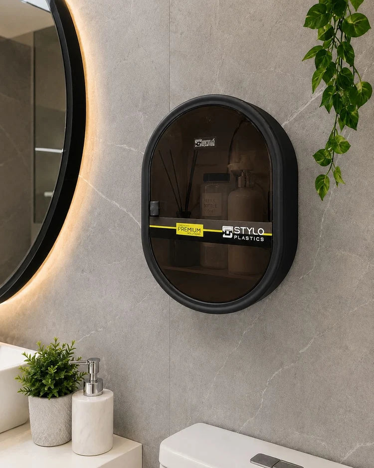 Oval Shaped Bathroom Cabinet