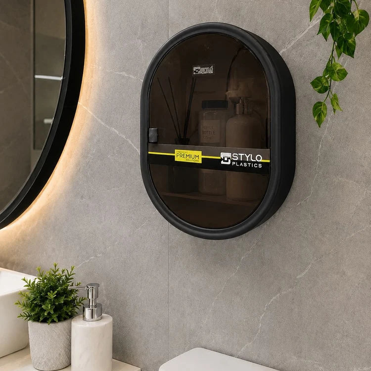 Oval Shaped Bathroom Cabinet
