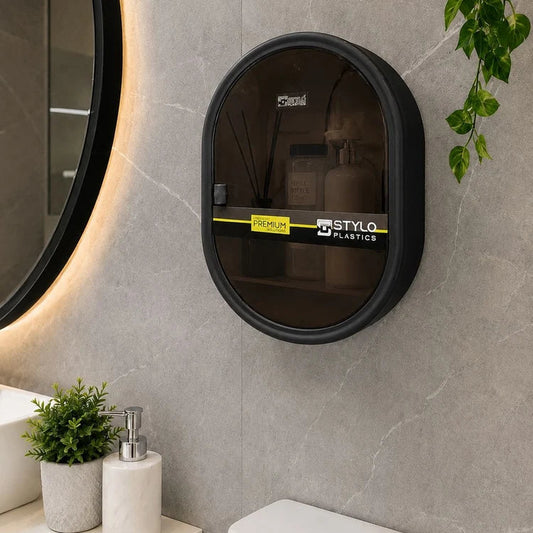 Oval Shaped Bathroom Cabinet
