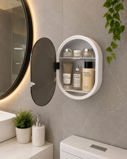 Oval Shaped Bathroom Cabinet